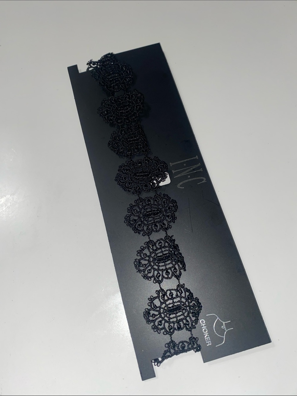 INC Black Lace Choker Victorian Boho Y2K 90s Style